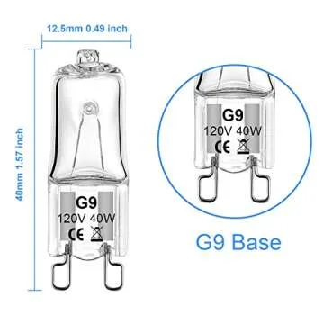 WeshLMPO G9 Bulb 40W 120V G9 Halogen Light Bulbs 2 Pin for Hood Light Oven Light Light Bulb Replacement Dimmable Warm White (12 Pack)
