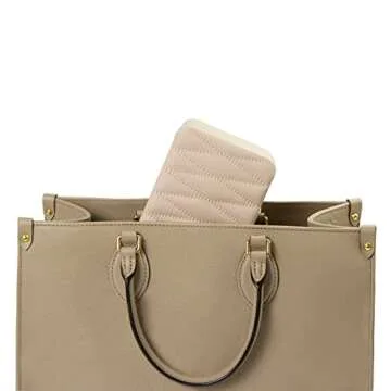 KAMIER Travel Jewelry Case, Diamond Quilted Leather Portable Jewelry Boxes for Women Girls Gift, Small Jewelry Box Organizer for Necklaces, Bracelet, Earrings, Rings (Beige)