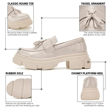 TINSTREE Women's Stylish Patent Leather Loafers