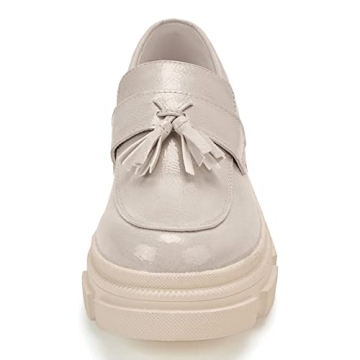 TINSTREE Women's Stylish Patent Leather Loafers