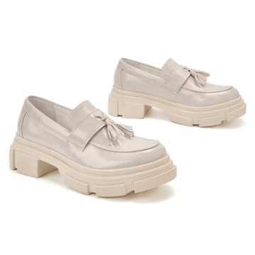 TINSTREE Women's Stylish Patent Leather Loafers