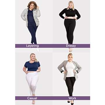 Women's Cotton Plus Size Leggings Black 2X