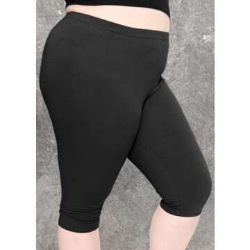 Women's Cotton Plus Size Leggings Black 2X