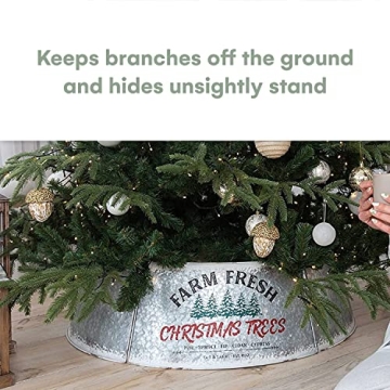 Oversize Hallops Galvanized Christmas Tree Collar