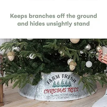 Oversize Hallops Galvanized Christmas Tree Collar