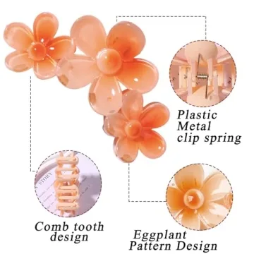 Vibrant Summer Tropical Flower Hair Claw Clips for Women