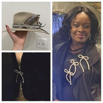 Stylish 6pcs Rhinestone Bow Brooch Set - Elevate Your Outfit