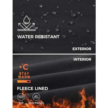 CRZ YOGA Fleece Lined Joggers for Women Thermal Water Resistant Ski Hiking Workout Travel Casual Pants Sweatpants Warm Pocket Black Medium