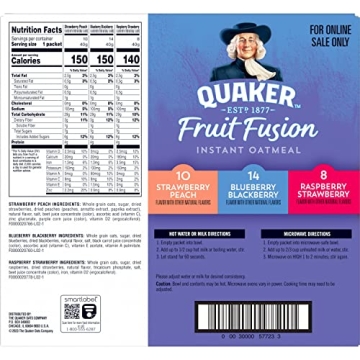 Quaker Oatmeal Fruit Fusion Variety Pack - 32 Count