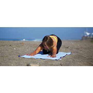 Shandali Hot Yoga Towel - Suede - 100% Microfiber, Super Absorbent, Bikram Yoga Towel - Exercise, Fitness, Pilates, and Yoga Gear. Teal 26.5" x 72"