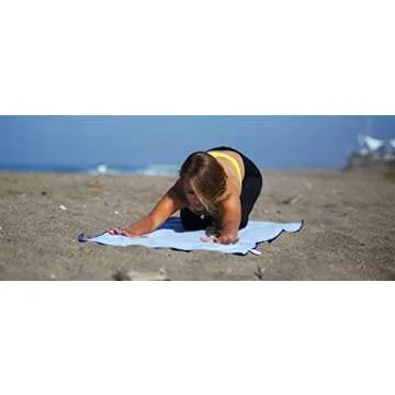 Shandali Hot Yoga Towel - Suede - 100% Microfiber, Super Absorbent, Bikram Yoga Towel - Exercise, Fitness, Pilates, and Yoga Gear. Teal 26.5" x 72"