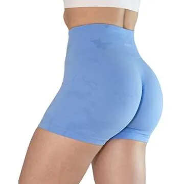 AUROLA CAMO Workout Shorts for Women - Serenity Blue