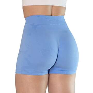 AUROLA CAMO Workout Shorts for Women - Serenity Blue
