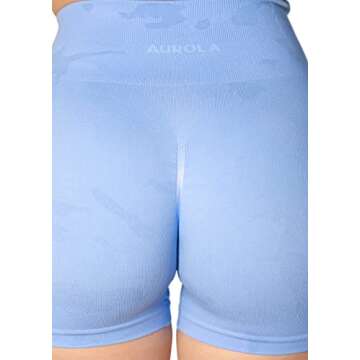 AUROLA CAMO Workout Shorts for Women - Serenity Blue