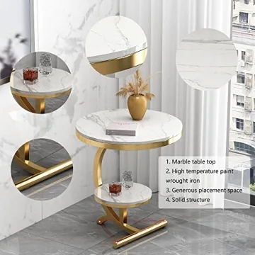 Luxury Marble End Table with Storage – QLJJSD