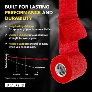 Hampton Adams | As Seen on Shark Tank | Self Adhesive Bandage Wrap (14-Pack) | 15ft | Pet Safe | Breathable Athletic Elastic Cohesive Bandage for Sports Injury Ankle Knee (Rainbow Mix)