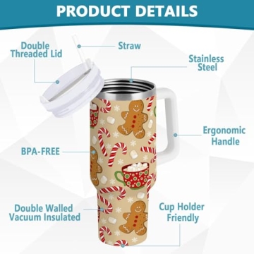 Yasala Christmas Tumbler Insulated Travel Mug 40oz