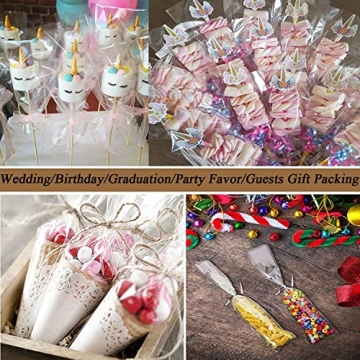 600pcs Clear Cellophane Bags & Twists Ties for Gifts