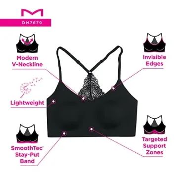 Maidenform Pure Comfort Lace Back Wireless Bra - Stylish & Comfy