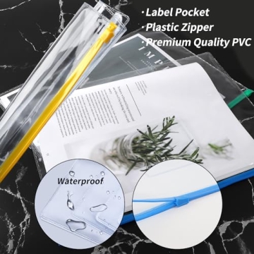 EOOUT 24pcs Plastic Zip Envelopes for Organization Kits