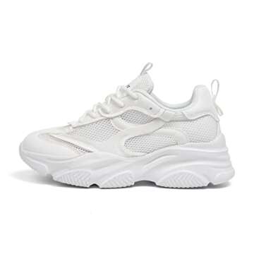 Niluber Women's Chunky Platform Sneakers-Slip On Breathable Running Shoes-Lightweight Glitter Rhines...