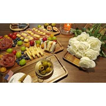 Noriginalic Serving Platters and Trays Acacia Wood Charcuterie Boards 3 Tier Serving Tray Cupcake Stand for Birthday Wedding Party