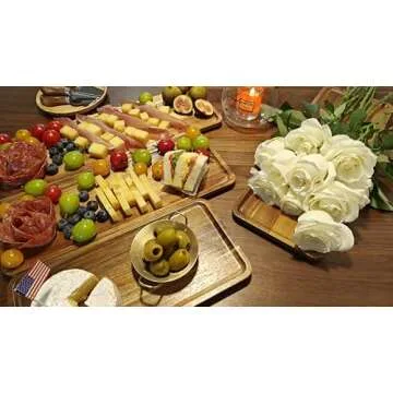 Elegant Noriginalic Acacia Wood Serving Platters 3 Tier Stand