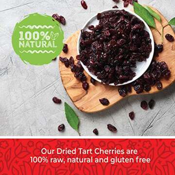 Herbaila Dried Cherries Tart Cherry, Montmorency Tart Cherries, Dried Sour Cherries Fresh, Montmoren...