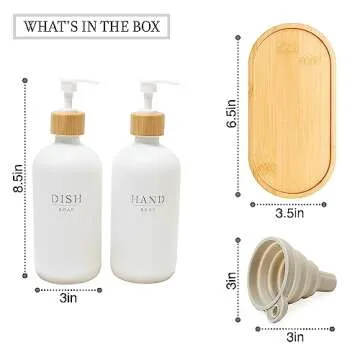 Elegant Kitchen Soap Dispenser Set with Bamboo Base