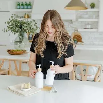 Elegant Kitchen Soap Dispenser Set with Bamboo Base