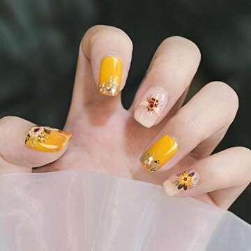 Cute Honeybee Nail Art Stickers, 3D Little Animal Self-Adhesive Sticker Cartoon Bee Nail Art Decals ...