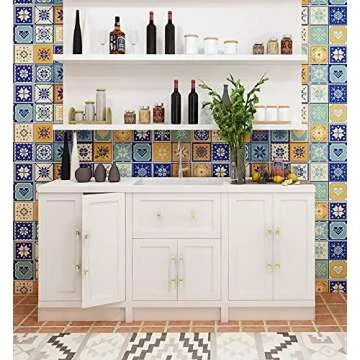 Stylish Bitray 5PCS Acrylic Cabinet Pulls with Gold Base