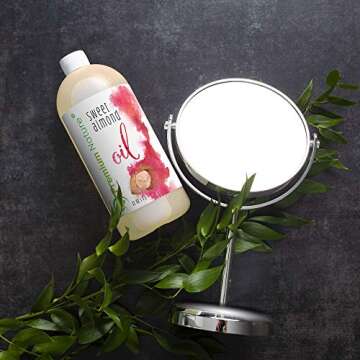 Sweet Almond Oil Carrier Oil - Cold Pressed Pure Natural Body Massage Oils for Essential Oils Mixing...