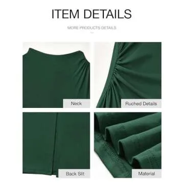 BTFBM Women Bodycon Maxi Dress Long Sleeve Back Slit Ruched Elegant Party Cocktail Formal Fall Wedding Guest Dresses(Dark Green, Medium)