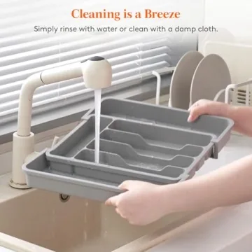 Lifewit Expandable Silverware Drawer Organizer - BPA Free Utensil Tray