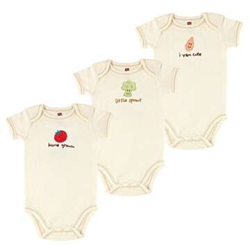 Touched by Nature Unisex Baby Organic Cotton Bodysuits, Tomato, 0-3 Months