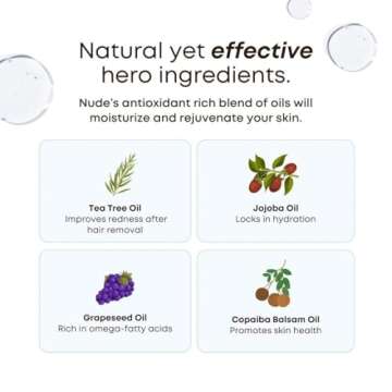 Bushbalm Ingrown Hair Oil - Helps with Ingrown Hair, Underarm Bumps, Soothes Skin, Razor Bumps and Post Shave Redness, 30 ml - Nude Oil