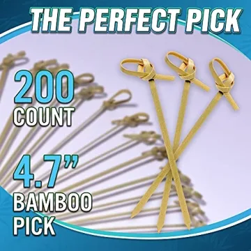 Elegant 200PCS Bamboo Cocktail Picks for Parties