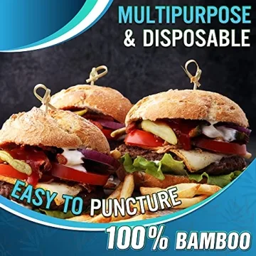 Elegant 200PCS Bamboo Cocktail Picks for Parties