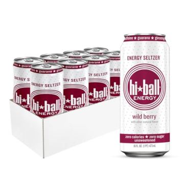 Hiball Energy Seltzer Water - 8 Pack of Sugar-Free Sparkling Water with Vitamins