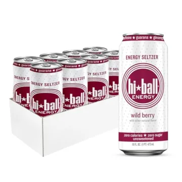 Hiball Energy Seltzer Water - 8 Pack of Sugar-Free Sparkling Water with Vitamins