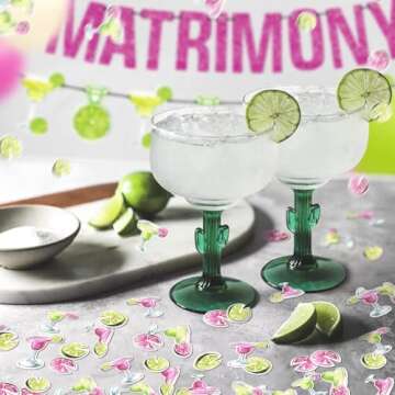 Margs And Matrimony Bachelorette Decorations - 321 pcs: 1 Margarita Banner, 20 Margarita Balloons, 300 Margarita Confetti - Perfect for Margarita Bachelorette Party and Mexican Fiesta Party