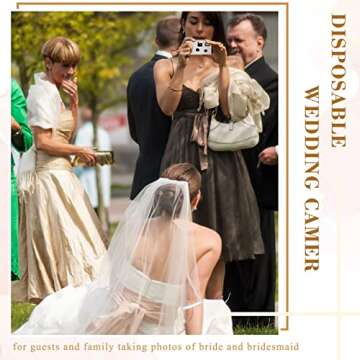 5 Pcs Disposable Camera for Wedding Bulk, Color Film Single Use Camera Bulk with Flash 34 mm Disposable Cameras One Time Camera for Gathering Wedding Travel (Rose)
