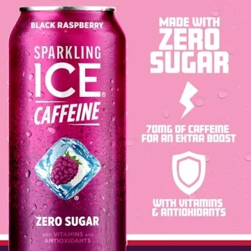 Sparkling Water with Caffeine - Black Raspberry Flavor