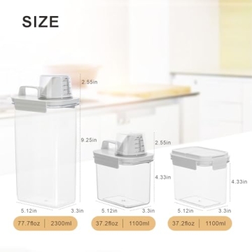 QCHOSWO Cereal Containers BPA Free Airtight Food Storage