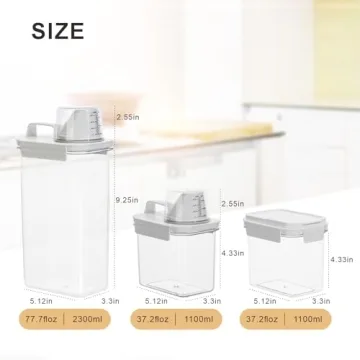 QCHOSWO Cereal Containers BPA Free Airtight Food Storage