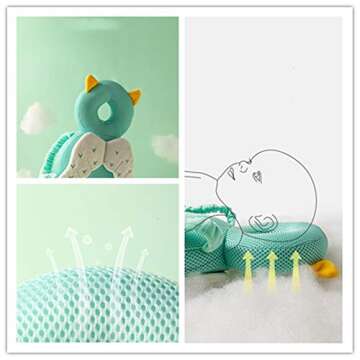 XIGUI Baby Head Protector, Toddlers Head Safety Pad Cushion, Adjustable Backpack, Baby Back Protection for Crawling & Walking, Age 4-24Months (Green)