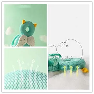 XIGUI Baby Head Protector, Toddlers Head Safety Pad Cushion, Adjustable Backpack, Baby Back Protection for Crawling & Walking, Age 4-24Months (Green)