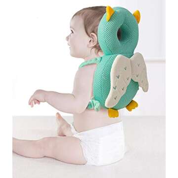 XIGUI Baby Head Protector, Toddlers Head Safety Pad Cushion, Adjustable Backpack, Baby Back Protection for Crawling & Walking, Age 4-24Months (Green)