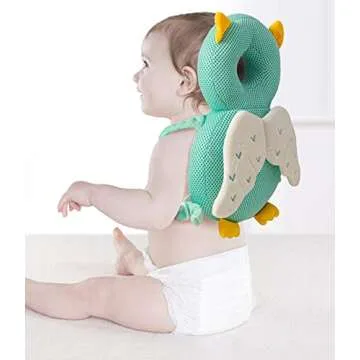 XIGUI Baby Head Protector, Toddlers Head Safety Pad Cushion, Adjustable Backpack, Baby Back Protection for Crawling & Walking, Age 4-24Months (Green)